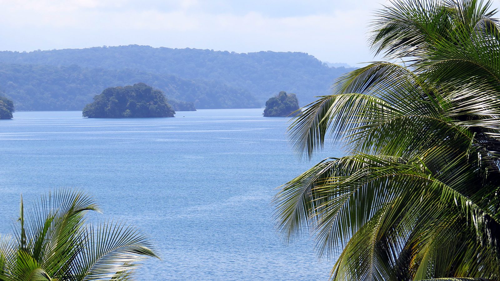 Small islands in the Golfo Dulce seen from Rincón de Osa