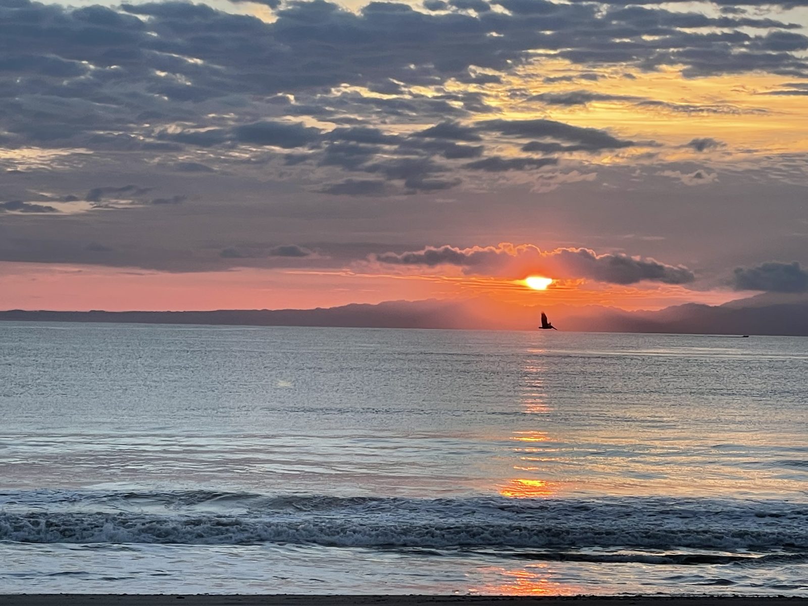 Sunrise over the water in the South Pacific of Costa Rica