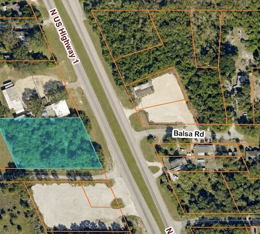 Aerial map of the commercial land on N US Highway 1 in Fort Pierce