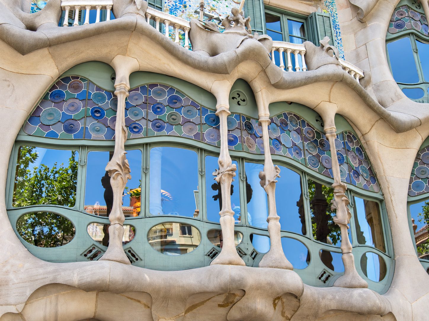 The curved windows of Casa Batlló
