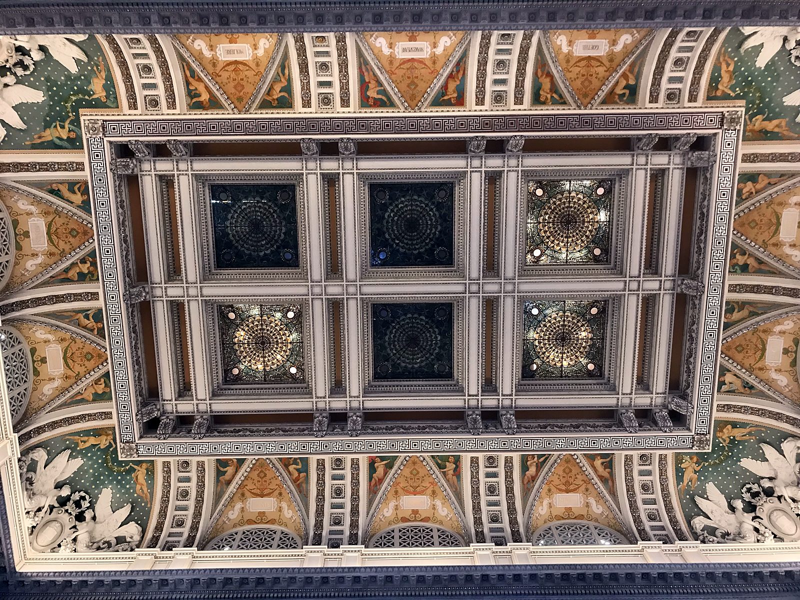 The painted ceiling of the Library of Congress
