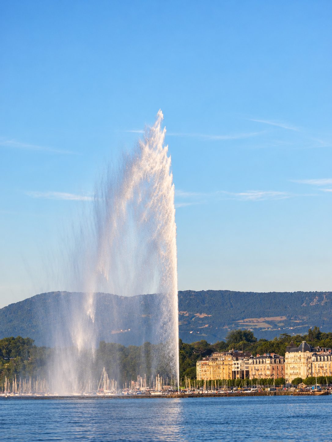 The water jet on Lake Geneva, Switzerland