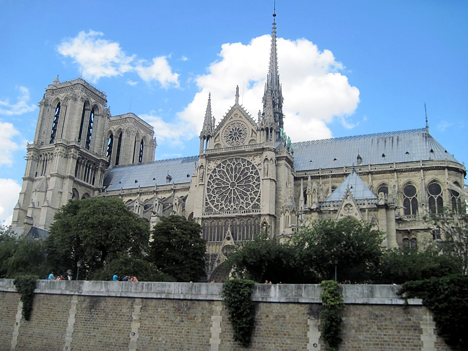 Notre Dame seen from the river in Paris, before the fire