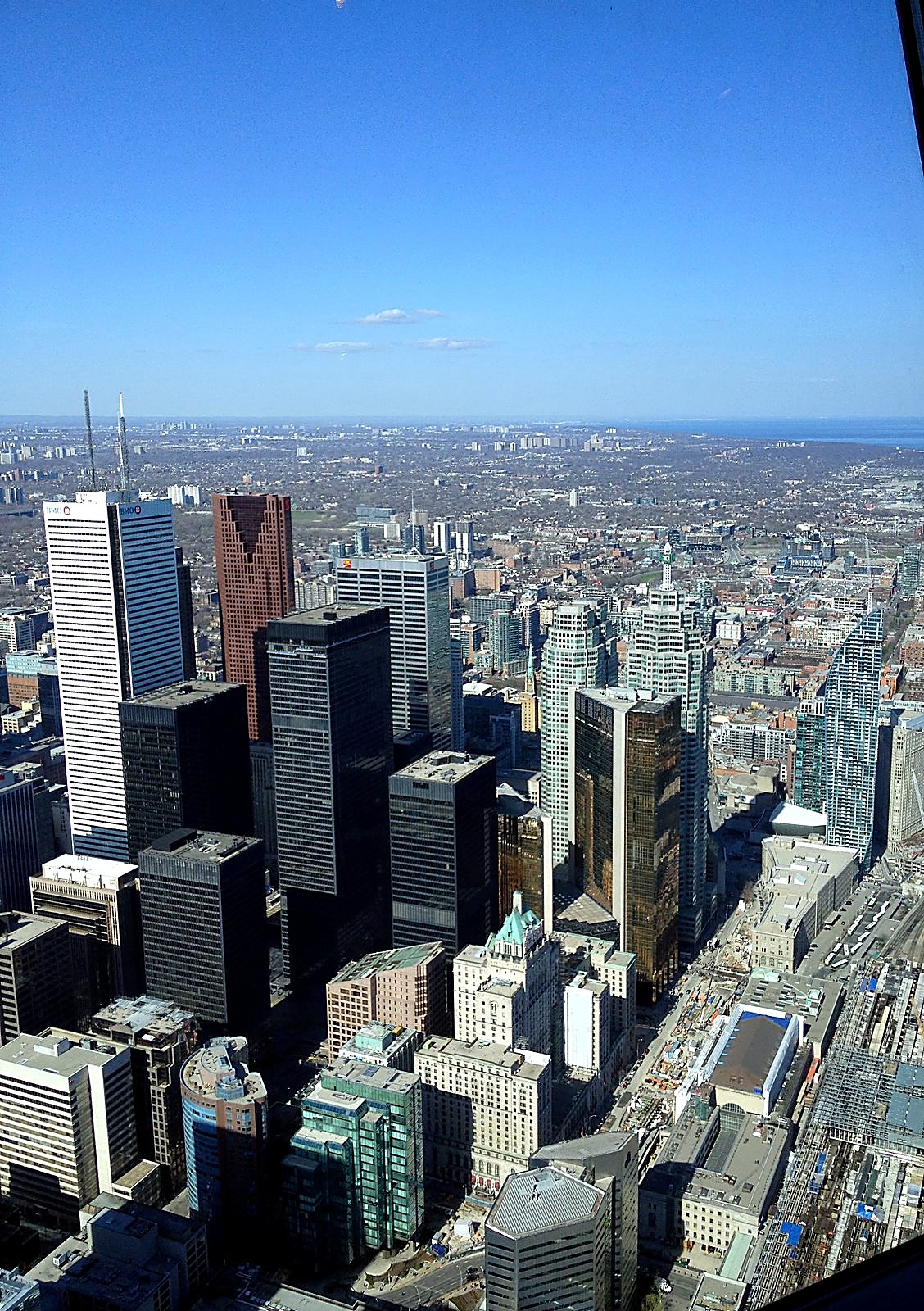 Downtown Toronto and Lake Ontario from the top of the CN Tower