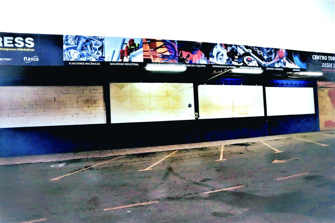 Front of the units with the signs